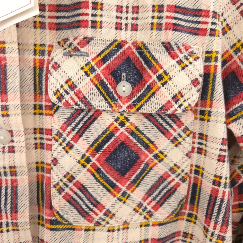 RRL Double Ralph Lauren Plaid-print jersey camp Shirt Womens 3 (US6) NWT $295 - Picture 4 of 13